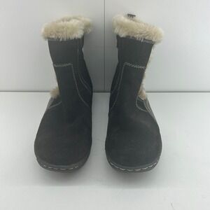 BareTraps Biza Boots 8.5M Women Winter Casual Brown Fur Trim Zip Boot